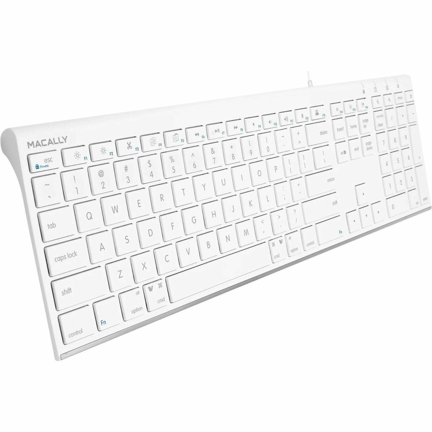 Macally Keyboard Acekeyg 110Key Usb-A Scissor Keys White Keyboard Retail