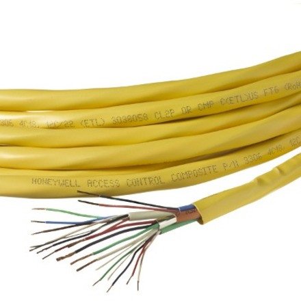 22/6 Stranded Shielded + 22/4 Stranded + 22/2 Stranded + 18/4 Stranded Composite Access Control Cable, Plenum, CMP, FT6, 1000',Yellow