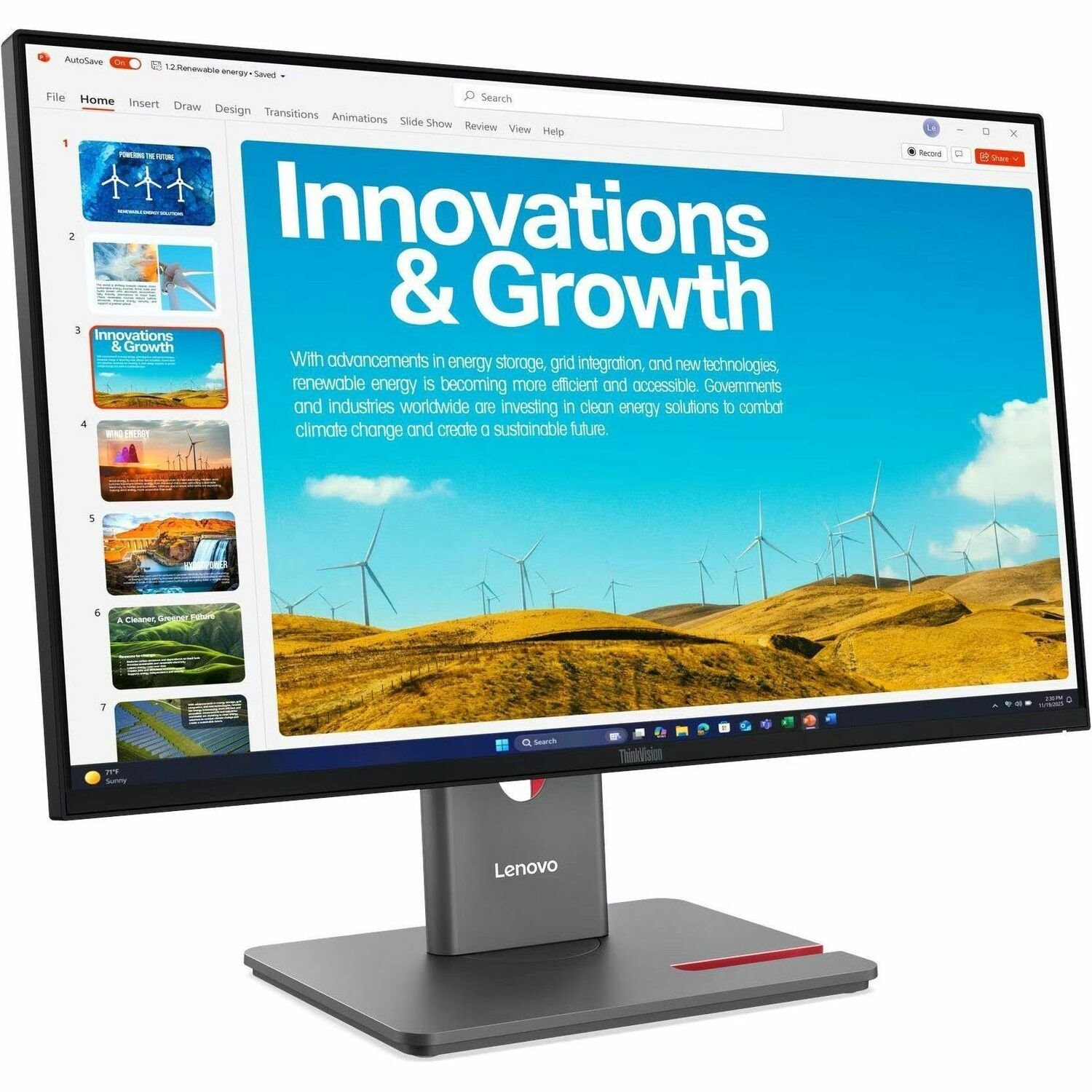 Lenovo ThinkVision P24QD-40 24" Class WQHD LED Monitor - 16:9 - Eclipse Black