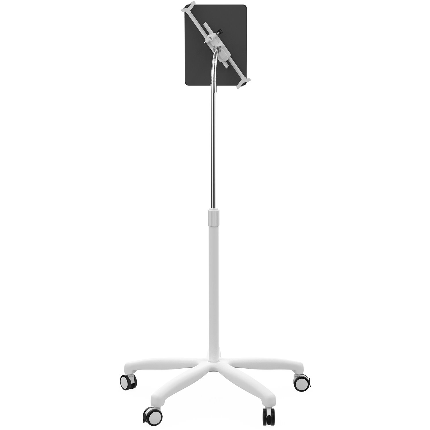 CTA Digital Heavy-Duty Medical Mobile Floor Stand for 7-13 Inch Tablets (White)