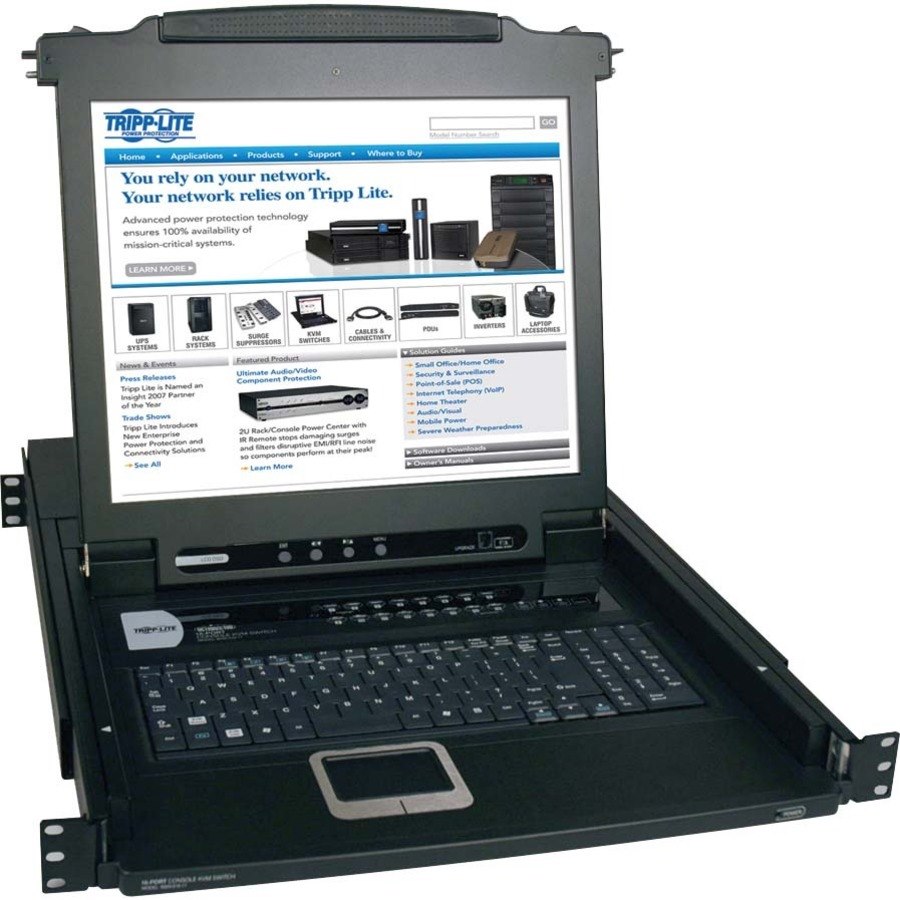 Tripp Lite by Eaton NetDirector 16-Port 1U Rack-Mount Console KVM Switch with 17-in. LCD