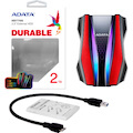 Adata HD770G AHD770G-2TU32G1-CRD 2 TB Hard Drive - External - Red