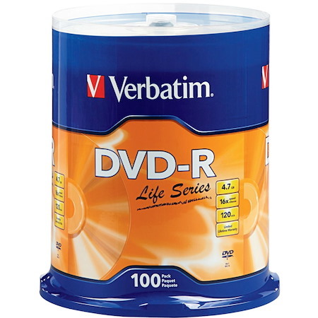 Verbatim DVD-R Life Series - 16x - 4.70 GB - 100pk Spindle