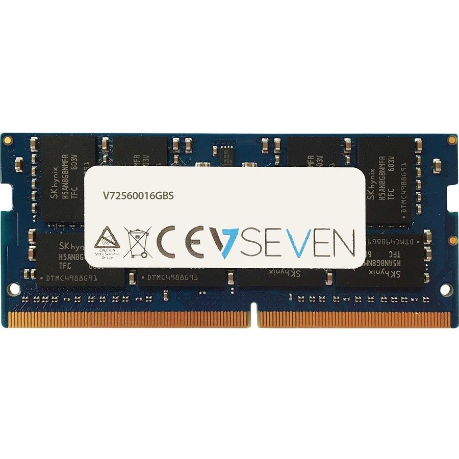 V7 V72560016GBS RAM Module for Notebook - 16 GB - DDR4-3200/PC4-25600 DDR4 SDRAM - 3200 MHz Dual-rank Memory - CL22 - 1.20 V