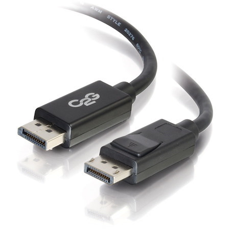 C2G 25ft DisplayPort™ Cable with Latches 4K 60Hz M/M - Black