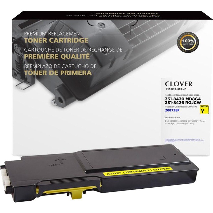Clover Imaging Remanufactured High Yield Yellow Toner Cartridge for Dell C3760