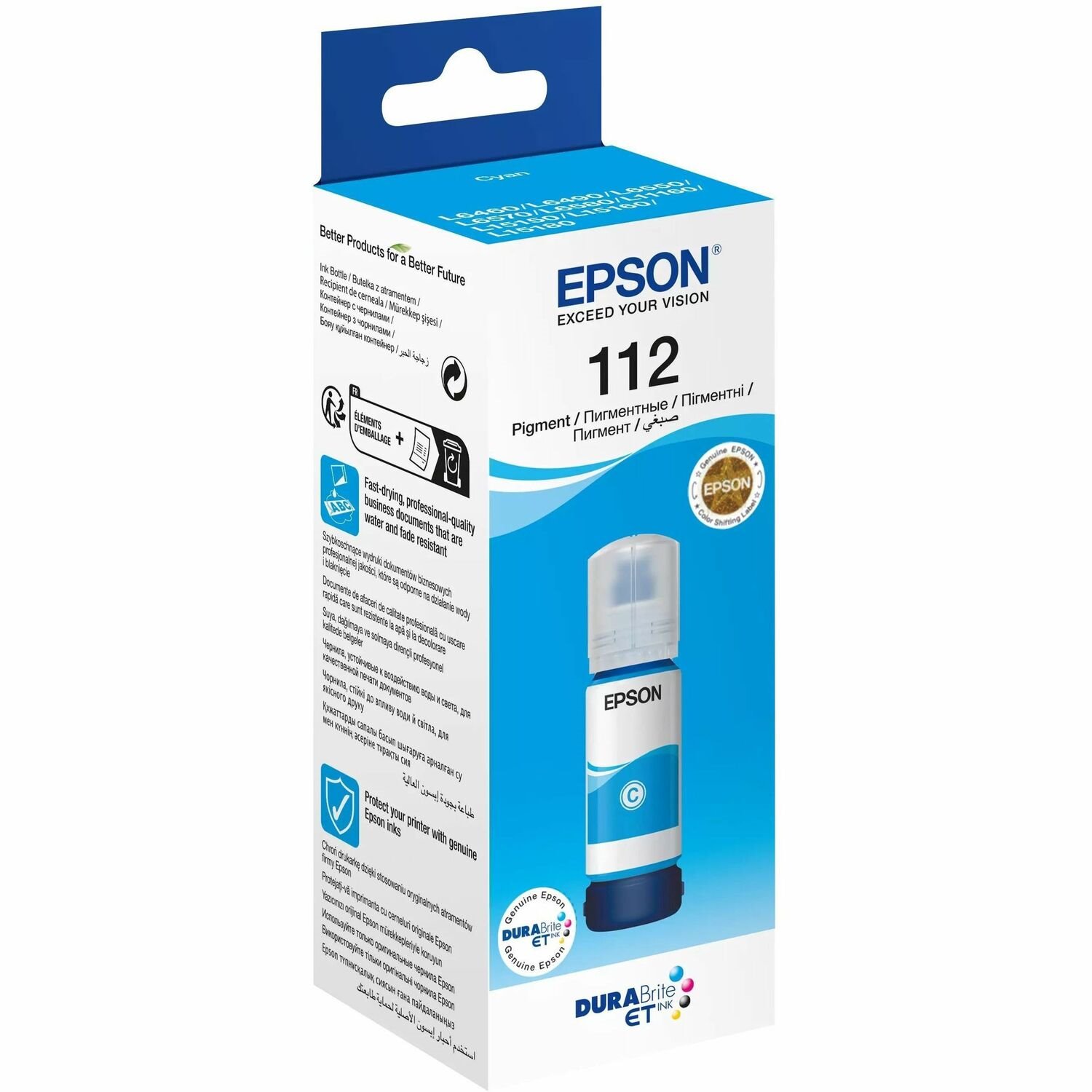 Epson EcoTank 112 Druckertinte-Nachf&uuml;llset - Cyan - Tintenstrahl