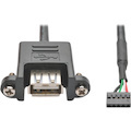 Tripp Lite by Eaton USB 2.0 Panel Mount Cable 5-Pin Motherboard IDC to USB-A (F/F) 3 ft. (0.91 m)