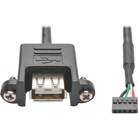 Tripp Lite by Eaton USB 2.0 Panel Mount Cable 5-Pin Motherboard IDC to USB-A (F/F) 3 ft. (0.91 m)