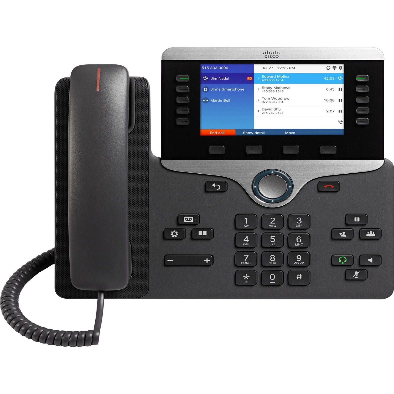 Cisco 8861 IP Phone - Refurbished - Wi-Fi, Bluetooth - Wall Mountable, Tabletop - Charcoal