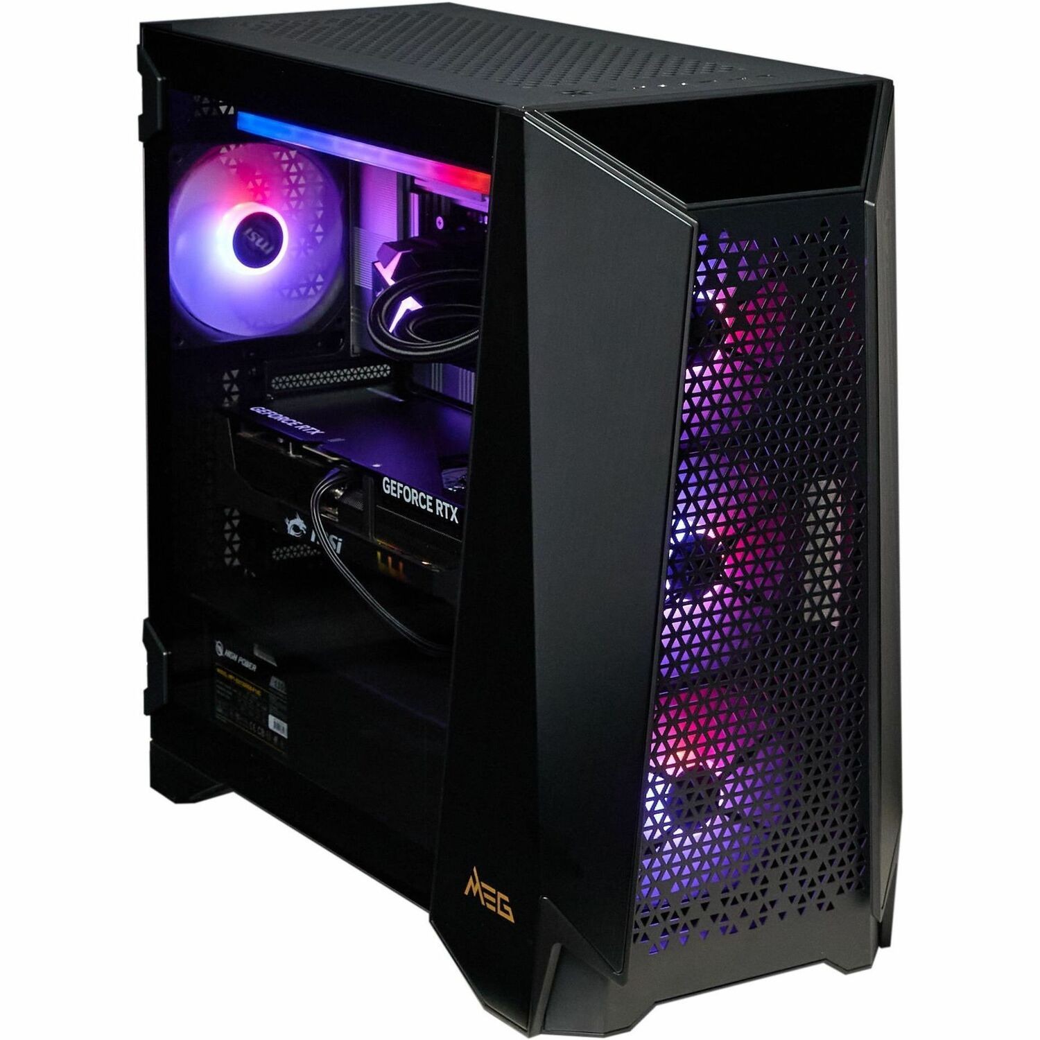 MSI Infinite ZS 9NVZ-2261US Gaming Desktop PC - AMD Ryzen R9-9950X3D, GeForce RTX 5090, 32GB DDR5, 2TB NVMe SSD, Liquid Cooling, Windows 11 Home, Black