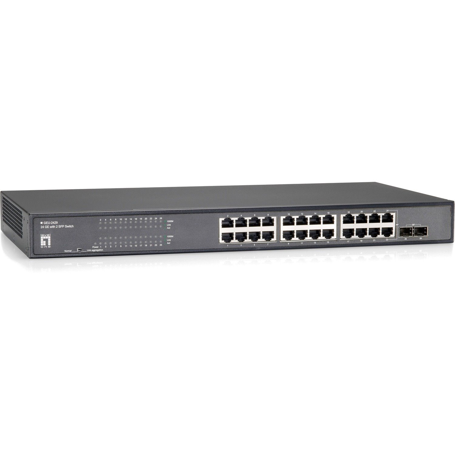 LevelOne GEU-2429 24-Port Gigabit w/4 SFP Gig Ports 19 Rack Mountable Switch
