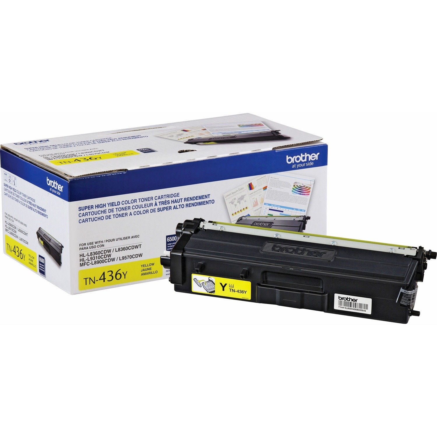 Brother TN436Y Original Laser Toner Cartridge - Yellow - 1 Each