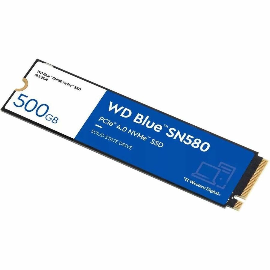 WD Blue SN580 WDS500G3B0E 500GB Solid State Drive - M.2 2280 Internal - PCI Express NVMe (PCI Express NVMe 4.0 x4) - Blue