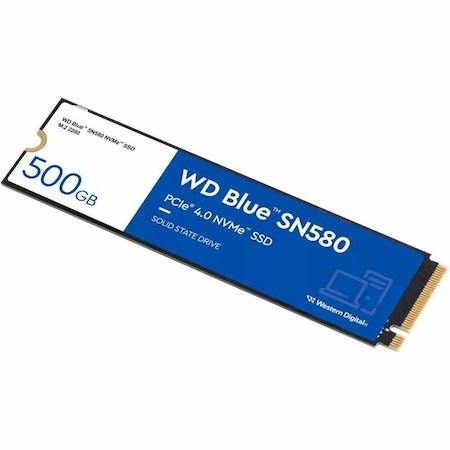 WD Blue SN580 WDS500G3B0E 500GB Solid State Drive - M.2 2280 Internal - PCI Express NVMe (PCI Express NVMe 4.0 x4) - Blue