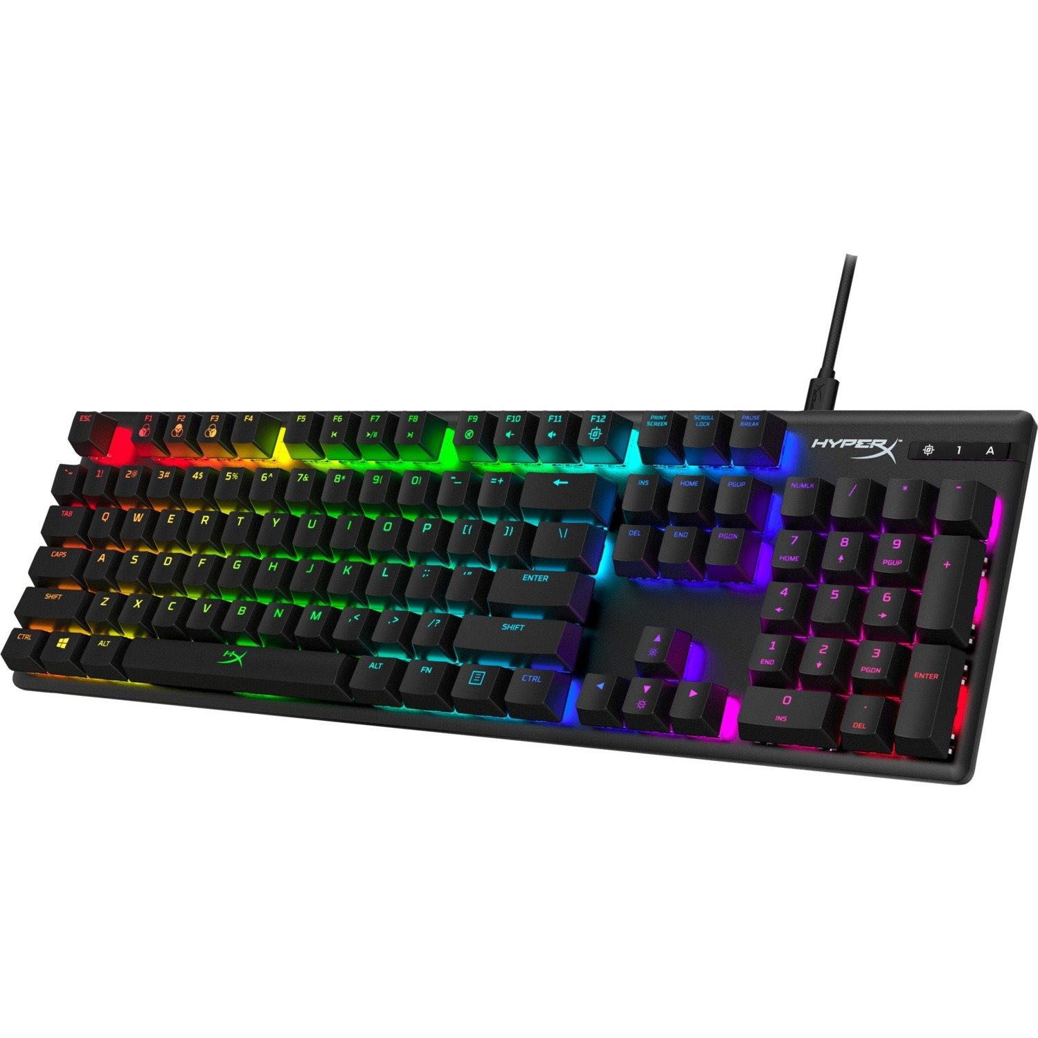 HP HyperX Alloy Gaming Keyboard - Cable Connectivity - USB Type C Interface - RGB LED - English (US) - Black