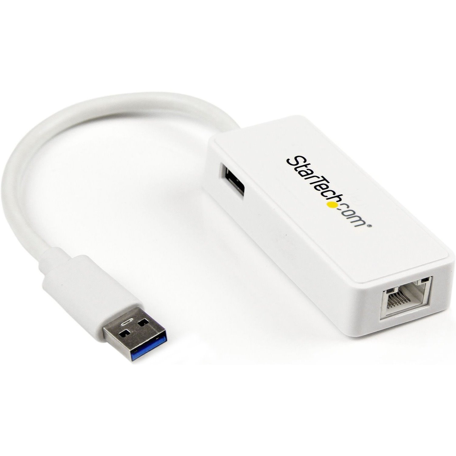 StarTech.com USB 3.0 to Gigabit Ethernet Adapter NIC w/ USB Port - White