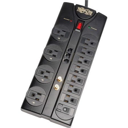 Eaton Tripp Lite Series Protect It! 12-Outlet Surge Protector, 8 ft. (2.43 m) Cord, 2880 Joules, Tel/Modem/Coaxial/Ethernet Protection