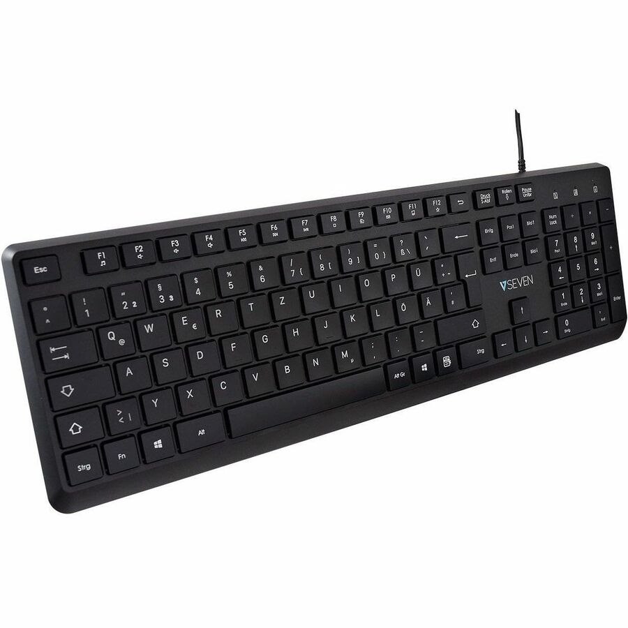 V7 KU350UK Keyboard - Cable Connectivity - USB Interface - English (UK) - Black