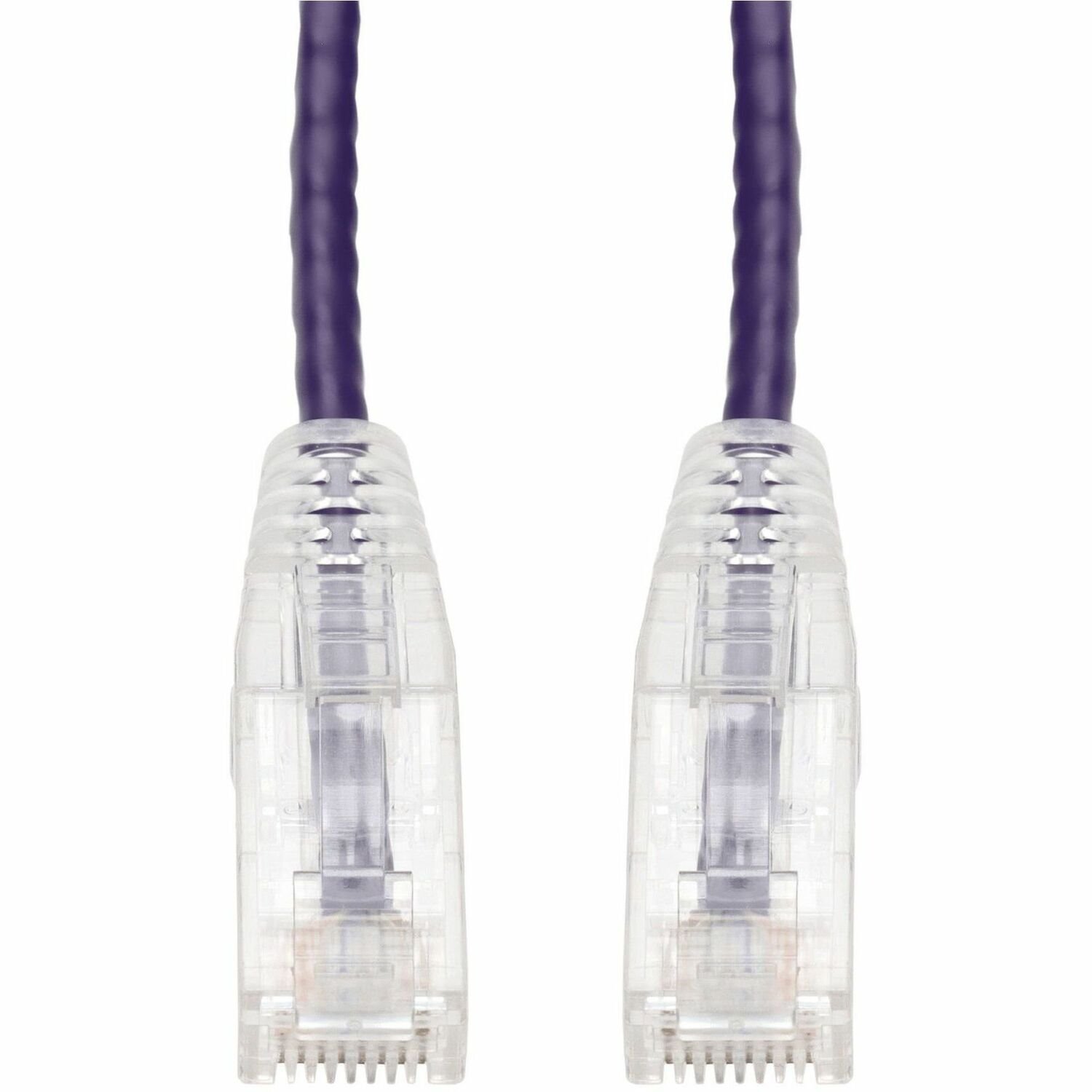 AddOn 25ft Purple CAT 6 Slim PVC Ethernet Cable Snagless Clear-Claw RJ-45 M/M
