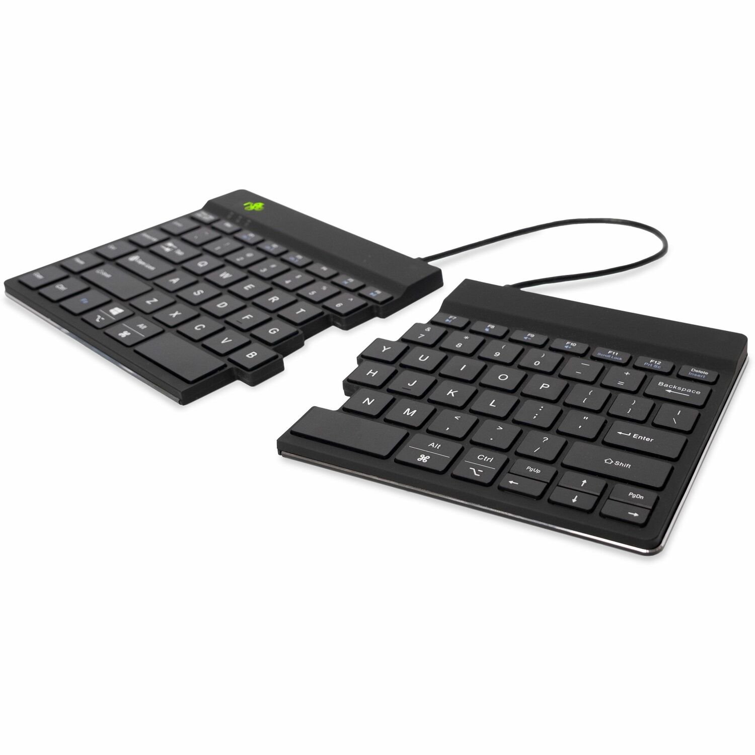 R-Go Split Break Toetsenbord - Compact - Draadloos Verbinding - USB Type C Interface - Engels (US) - QWERTY indeling - Zwart