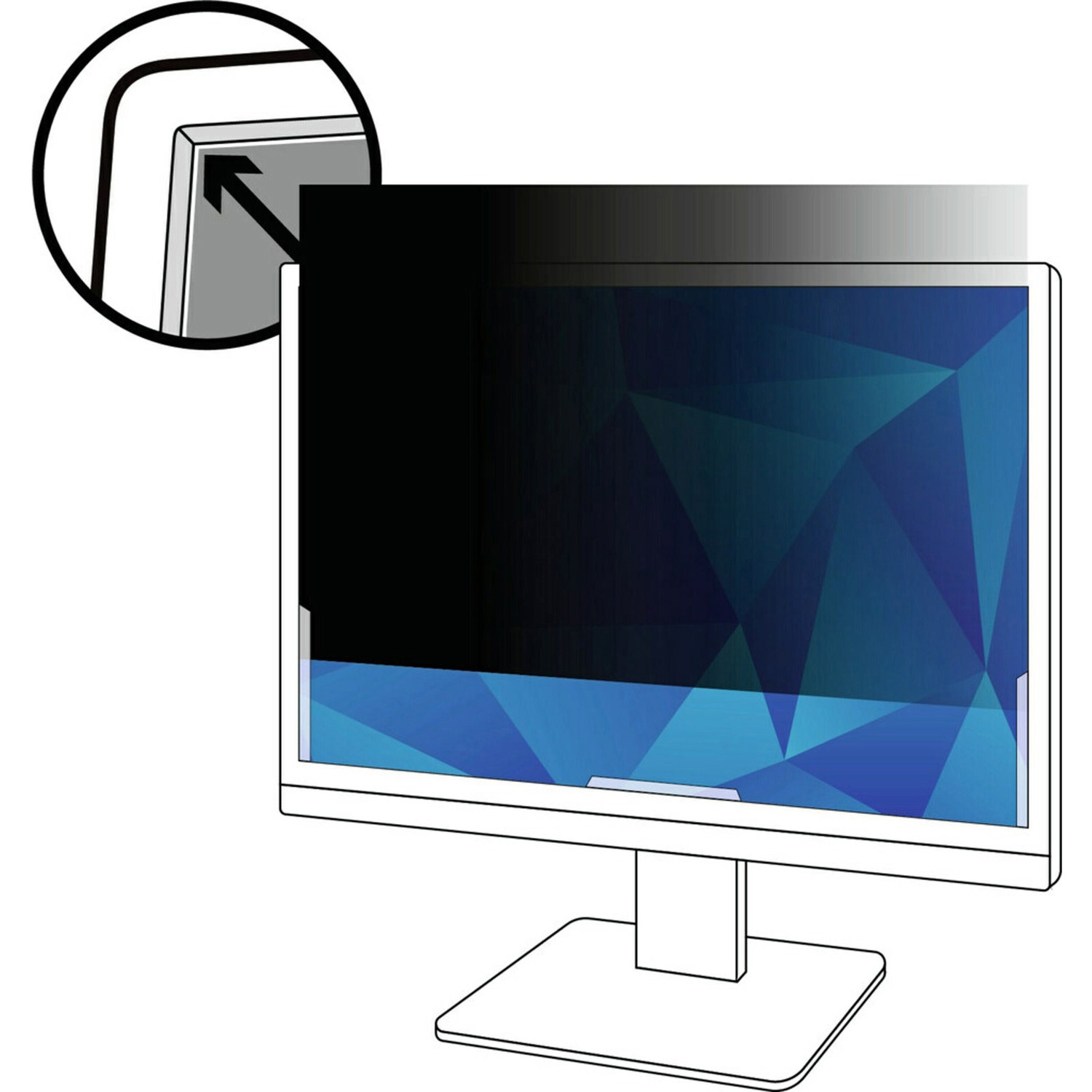3M PF23.0W9 Polymeer Privacy Screen Filter - Zwart - 1