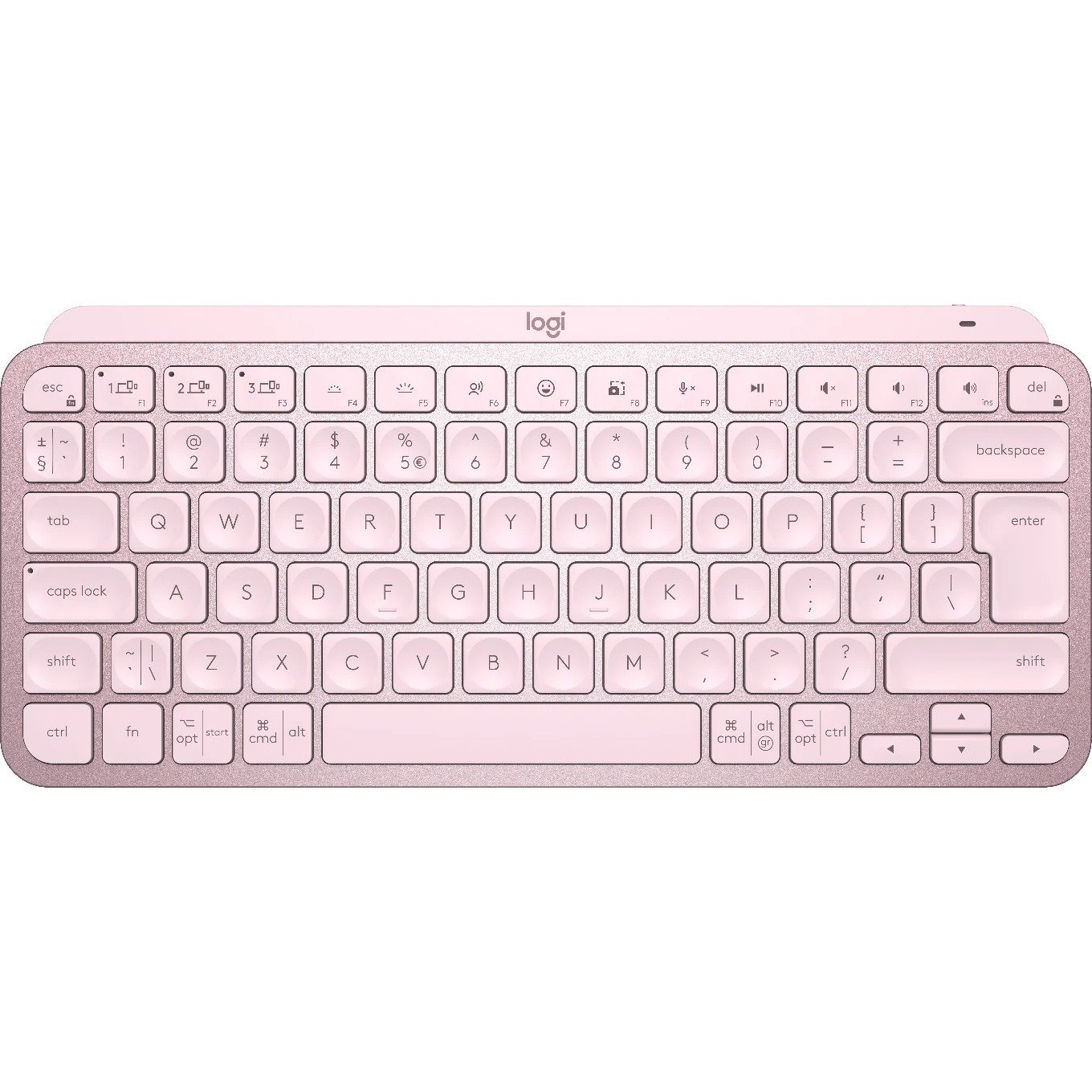 Logitech MX Keys Mini Keyboard - Wireless Connectivity - LED - English (US) - QWERTY Layout - Rose