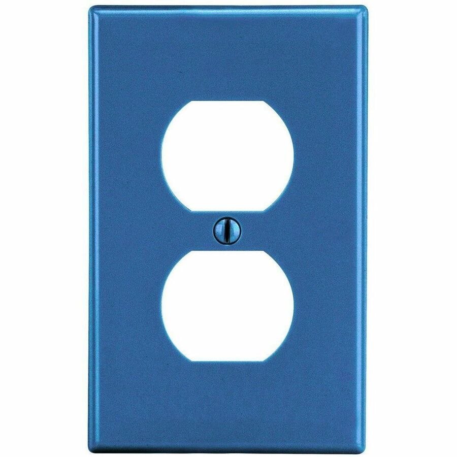 Bryant Wallplate, Mid-Size 1-Gang, 1) Duplex, Blue