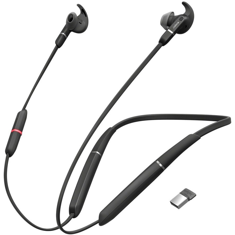 Jabra EVOLVE 65e UC Draadloos Achter de nek, Earbud Stereo Headset - Zwart