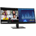 Lenovo ThinkVision P34w-20 34" Class UWQHD Curved Screen LED Monitor - 21:9 - Raven Black