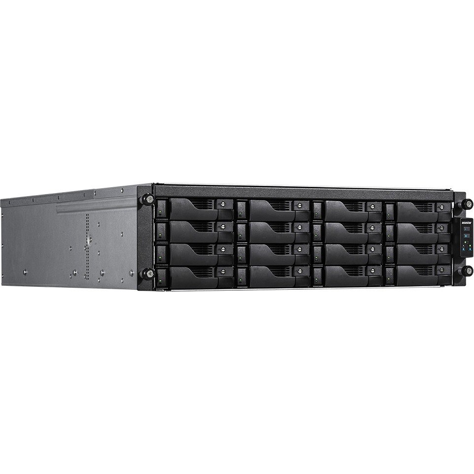 Asustor LOCKERSTOR 16R Pro AS7116RDX - 16 Bay NAS, Quad-Core 3.4-4.6GHz CPU, 4x 1GbE Port, 8GB RAM DDR4, 2U Rackmount Server with redundant Power Supply (Diskless)