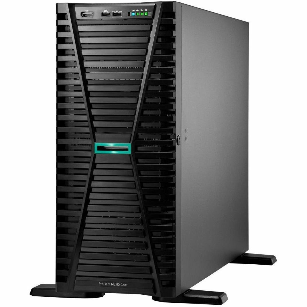 HPE ProLiant ML110 G11 4.5U Tower Server - 1 x Intel Xeon Silver 4510 2.40 GHz - 64 GB RAM - 960 GB SSD - (2 x 480GB) SSD Configuration - Serial ATA/600, 12Gb/s SAS, NVMe Controller