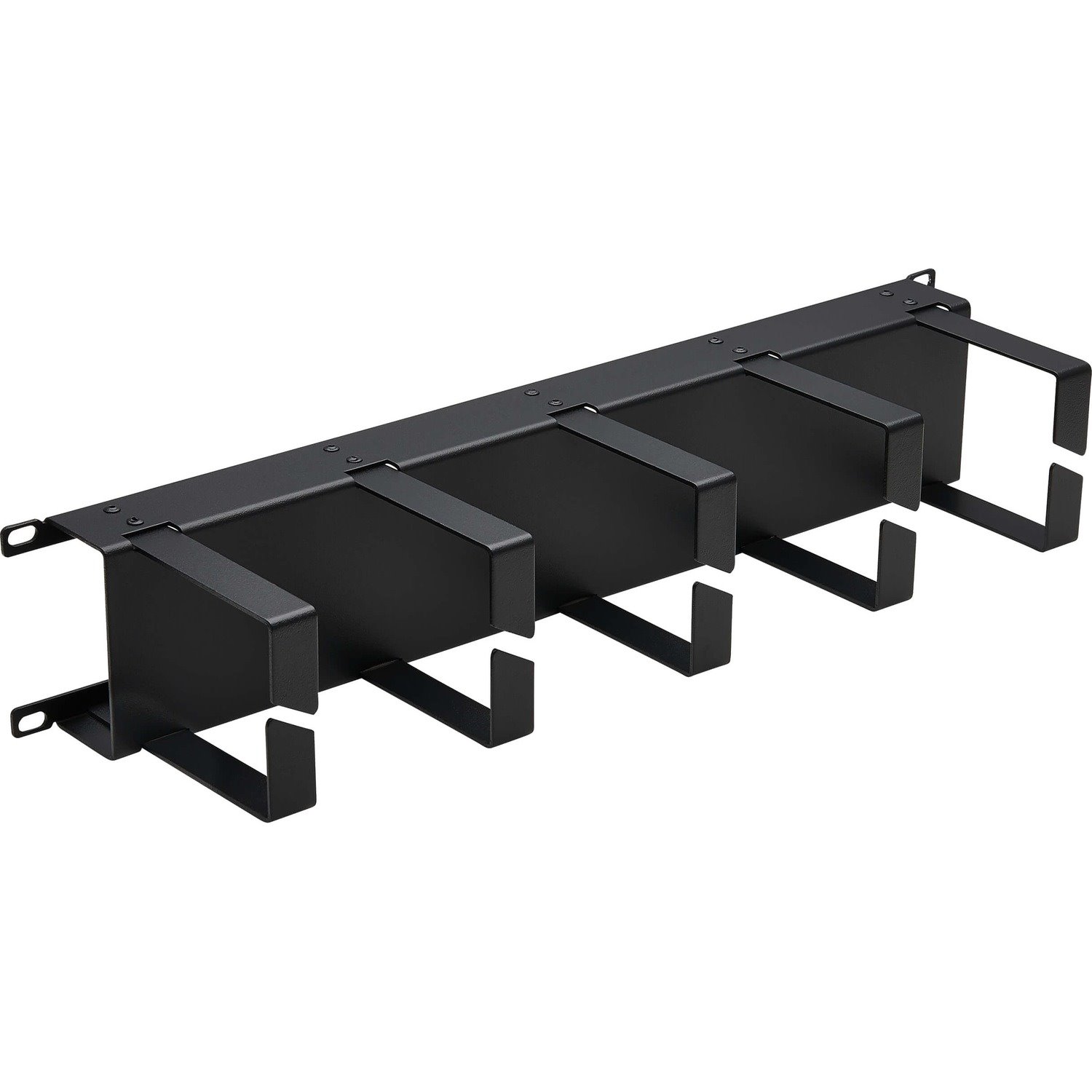 Eaton Tripp Lite Series Horizontal Cable Manager - Metal Rings, Black, 2U
