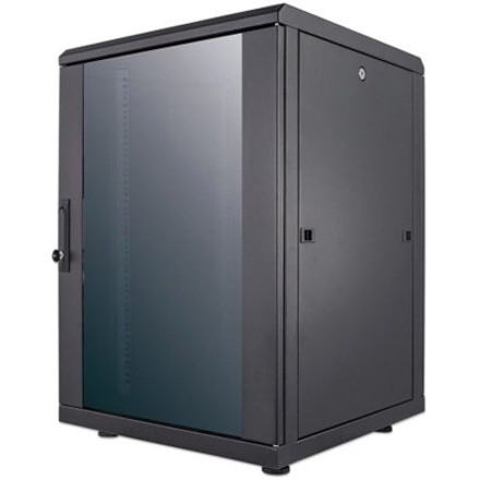 Network Cabinet, Free Standing (Standard), 16U, 600mm Deep, Black, Flatpack, Max 1500kg, Server Rack, IP20 rated, 19" , Steel, Multi-Point Door Lock, One Lock Per Side Panel, Three Year Warranty