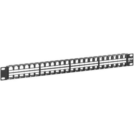 Eaton Tripp Lite Series 48-Port 1U Rack-Mount Unshielded Blank Keystone/Multimedia Patch Panel, RJ45 Ethernet, USB, HDMI, Cat5e/6, TAA