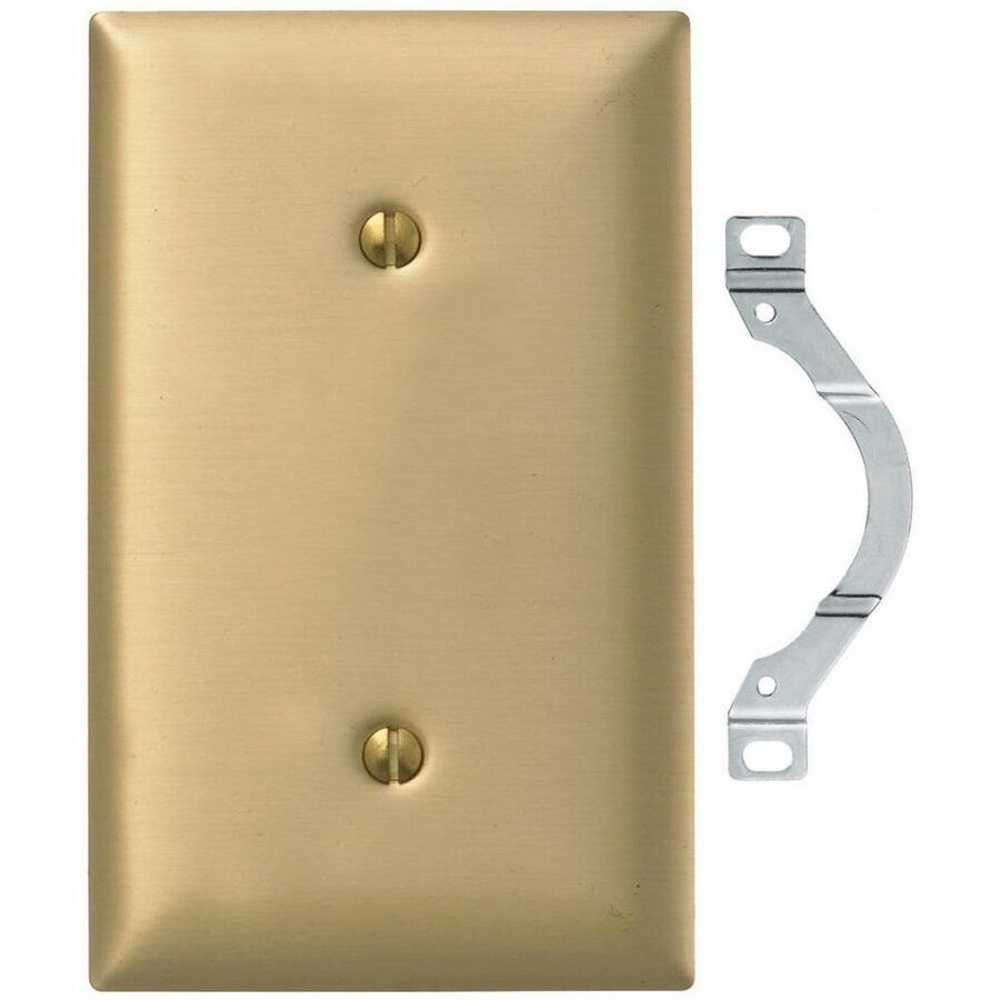 Bryant Wallplates and Boxes, Metallic Plates, 1- Gang, Blank, Standard Size, Brass