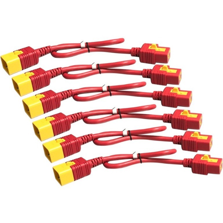 APC POWER CORD KIT (6 EA), LOCKING, C19 TO C20, 1.2M, RED