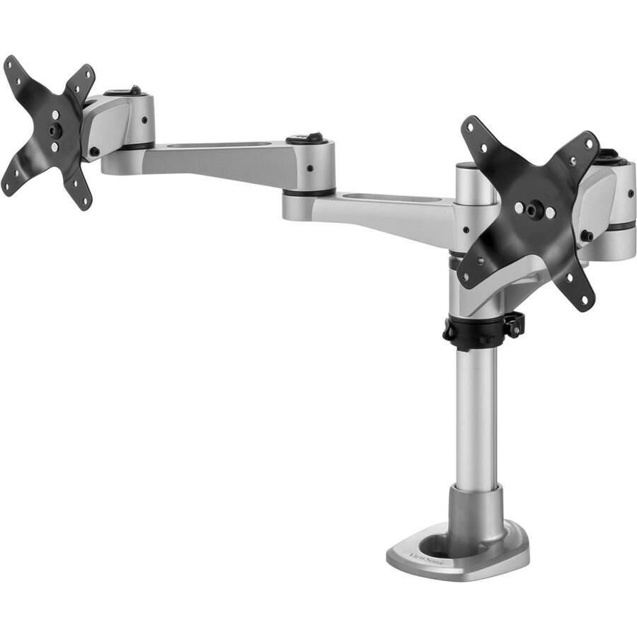 ViewSonic LCD-DMA-001 Monitor Desk Mounting Arm for 2 Monitors up to 24 Inches Each, VESA Compatible, Full Ergonomic Adjustability, 2-in-1 Mounting Base, and Built-In Cable Management