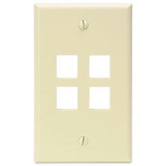 Leviton QuickPort 4 Socket Faceplate