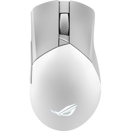 Asus ROG Gladius III Wireless AimPoint Gaming Mouse - Bluetooth/Radio Frequency - USB 2.0 Type A - Optical - 6 Programmable Button(s) - Moonlight White - 1