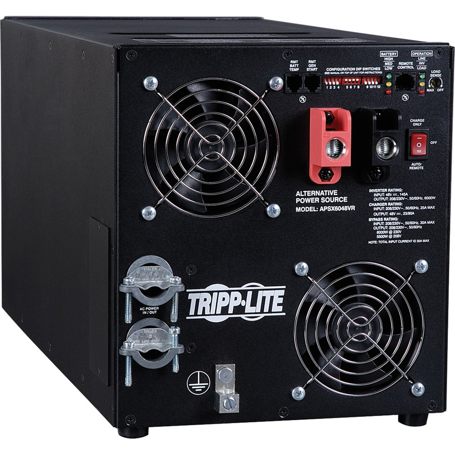 Tripp Lite by Eaton 6000W APS X Series 48VDC 208/230V Inverter/Charger with Pure Sine-Wave Output, AVR, Hardwired