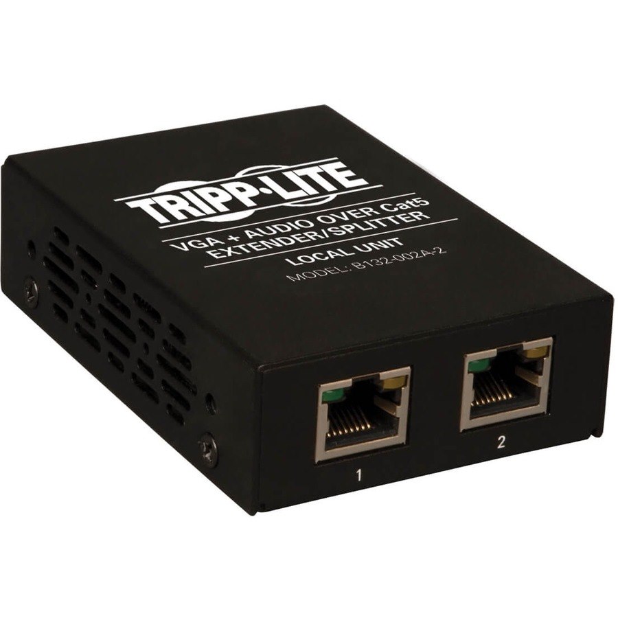 Tripp Lite by Eaton 2-Port VGA over Cat5/6 Splitter/Extender, Box-Style Transmitter for Video/Audio, Up to 1000 ft. (305 m), TAA