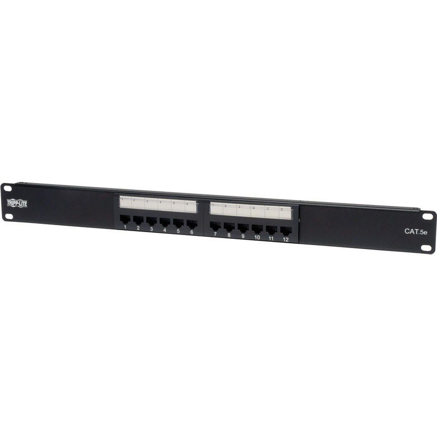 Eaton Tripp Lite Series 12-Port 1U Rack-Mount Cat5e 110 Patch Panel, 568B, RJ45 Ethernet, TAA