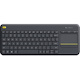 Logitech K400 Plus Wireless Touch TV Keyboard With Easy Media Control and Built-in Touchpad, HTPC Keyboard for PC-connected TV, Windows, Android, Chrome OS, Laptop, Tablet (Dark) (French Layout)