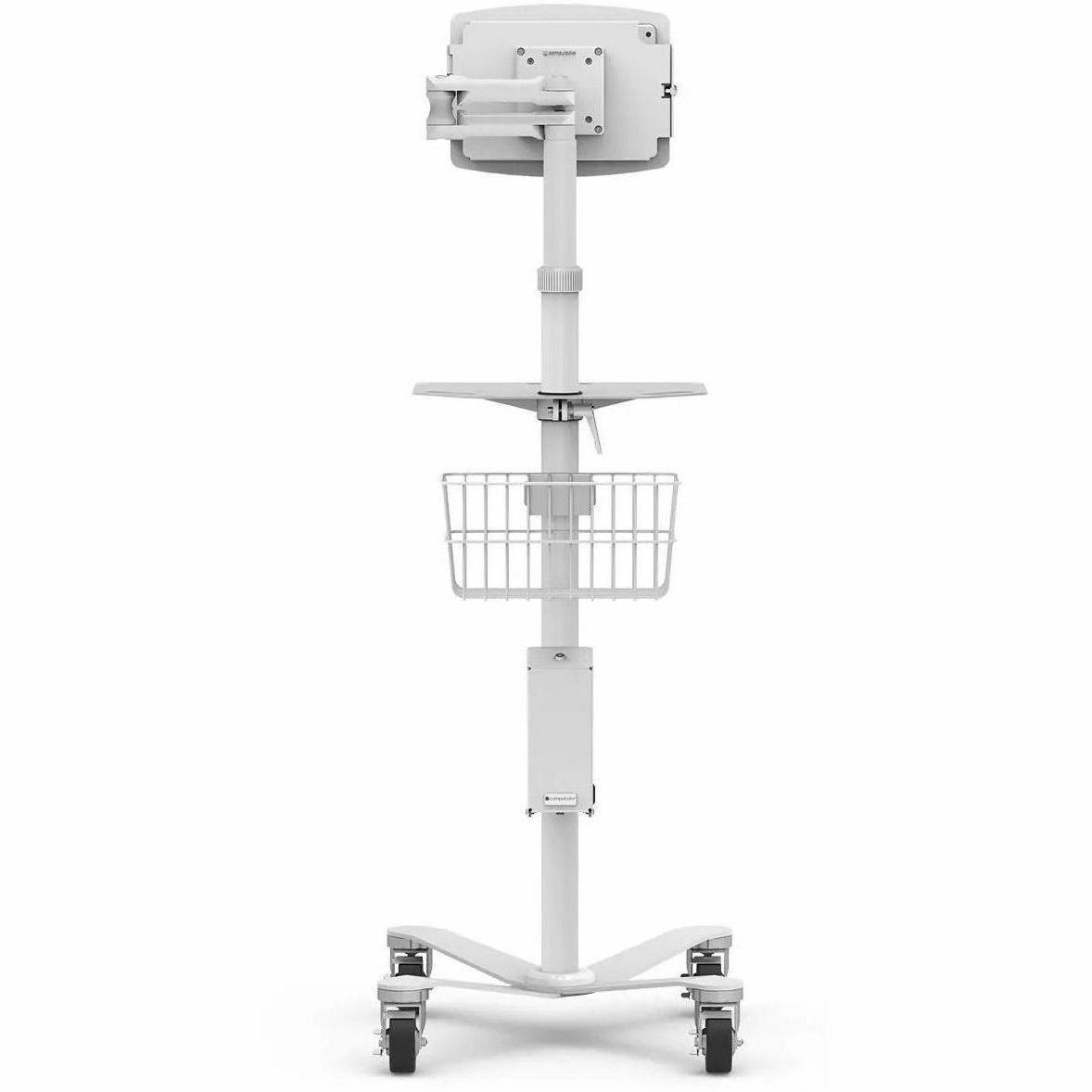 Compulocks Ipad 10.2 Space Enclosure Medical Rolling Cart Extended White