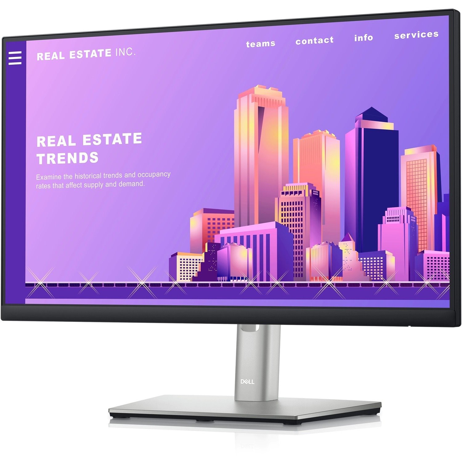 Dell P2222H 22" Class Full HD LCD Monitor - 16:9 - Black/Silver