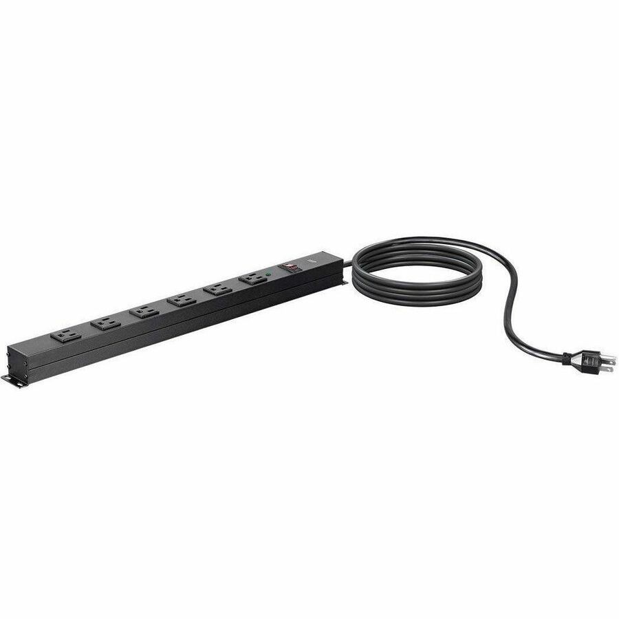 Monoprice 6 Outlet Metal Surge Protector Power Strip With 15FT Cord, 540 Joules,