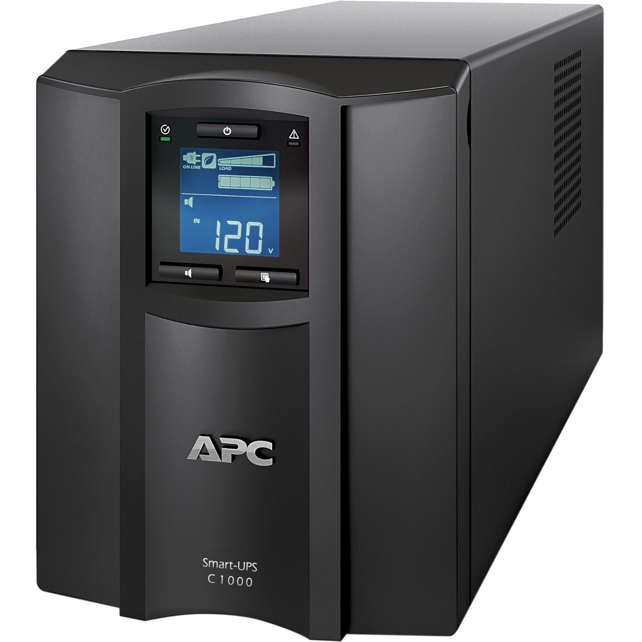 APC Smart-UPS C, Line Interactive, 1000VA, Tower, 120V, 8x NEMA 5-15R outlets, SmartConnect port, USB and Serial communication, AVR, Graphic LCD