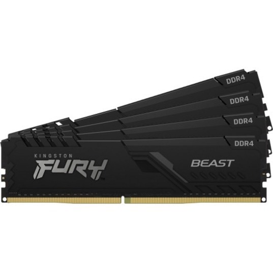 Kingston FURY Beast RAM-module voor Desktop-pc - 32 GB (4 x 8GB) - DDR4-3600/PC4-28800 DDR4 SDRAM - 3600 MHz Single-rang geheugen - CL17 - 1,35 V - Detailhandel