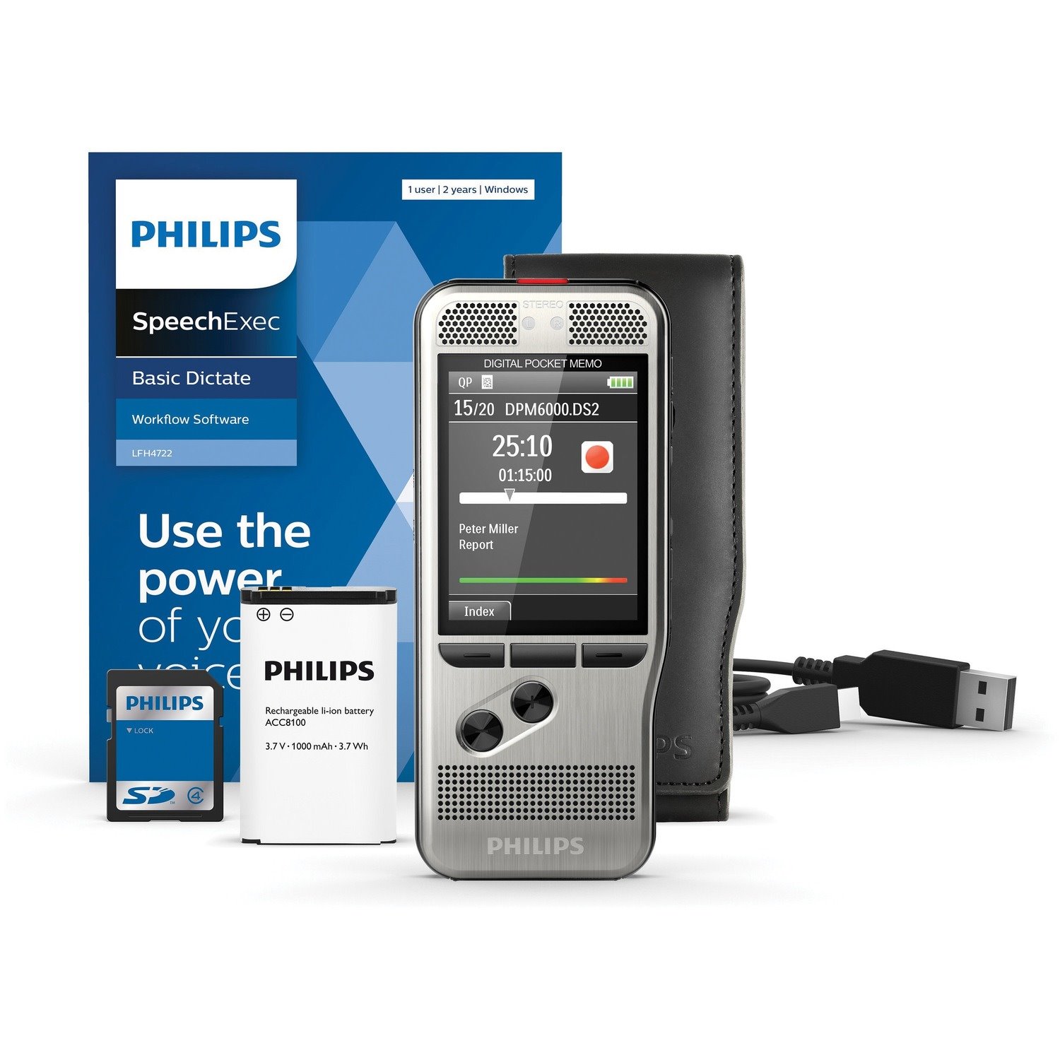 Philips Pocket Memo DPM6000 Digital Voice Recorder